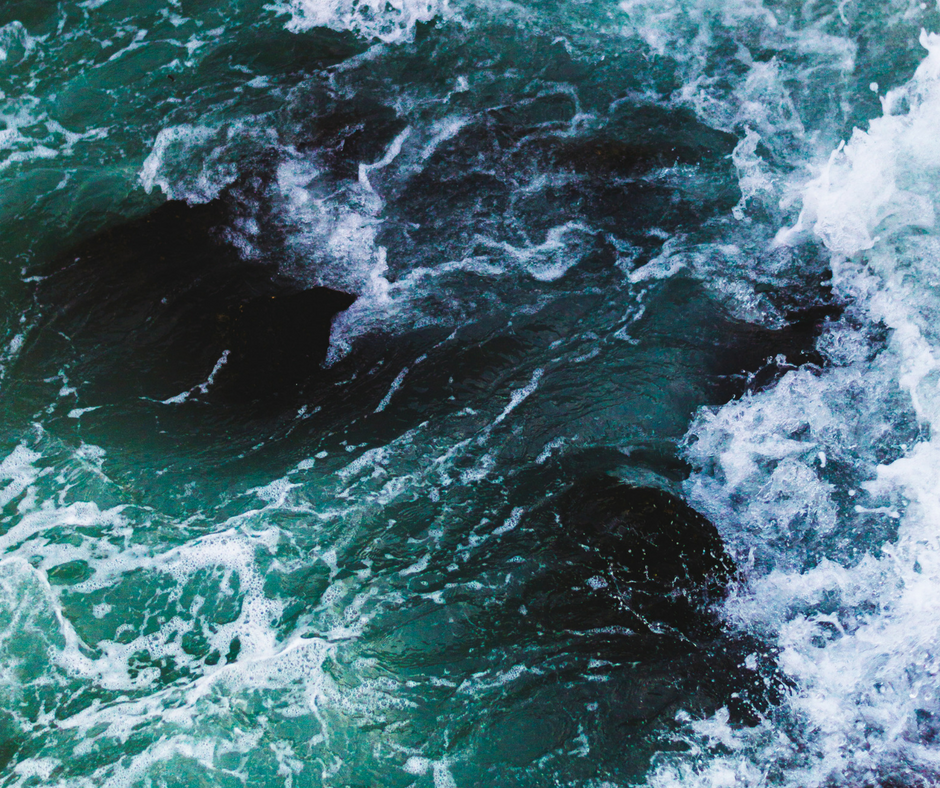 A rough sea.