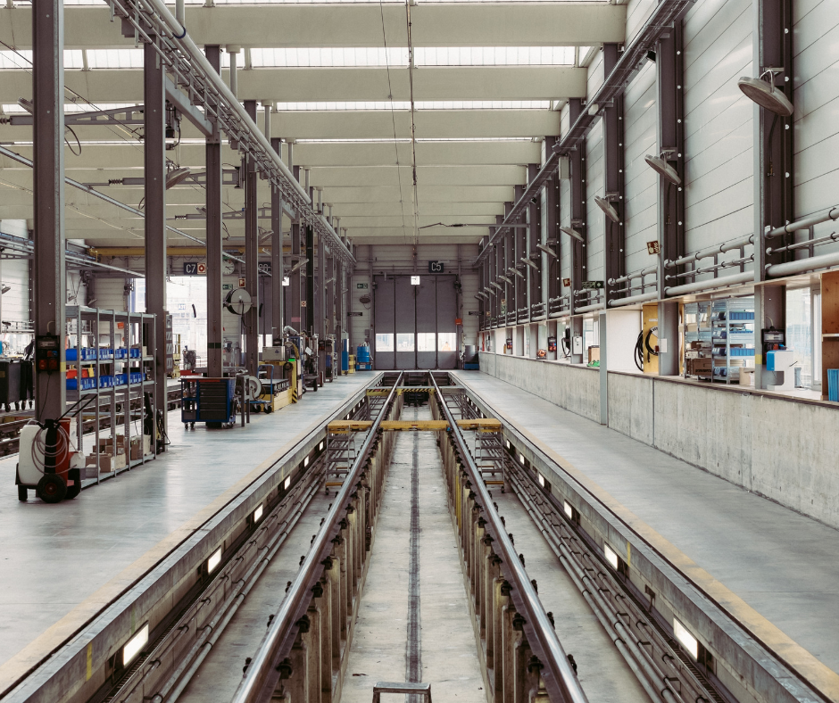 The inside of a factory