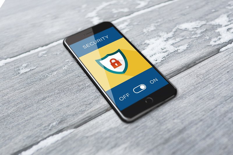 A smart phone showing an activated security system.