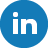 Linkedin logo - the words 'in' in white in a blue circle.