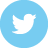 Twitter logo - a white illustration of a bird in a blue circle.