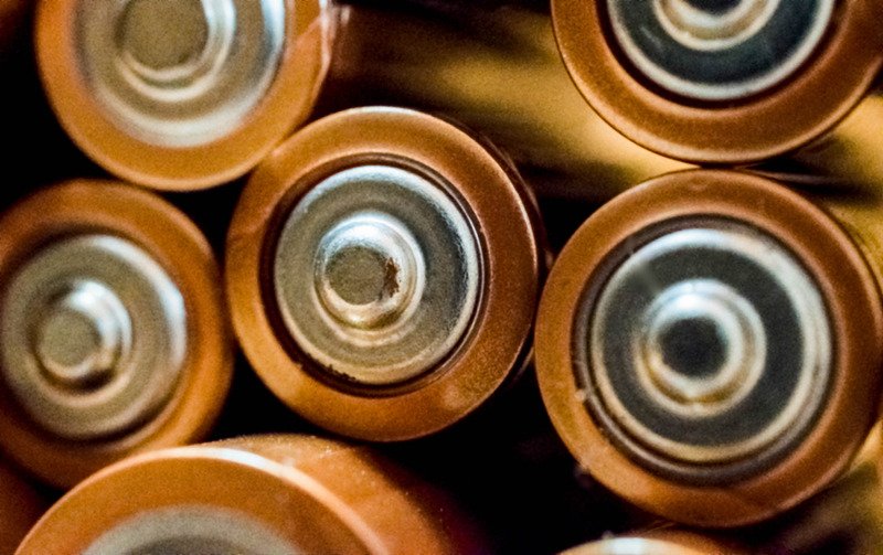 A stack of batteries.