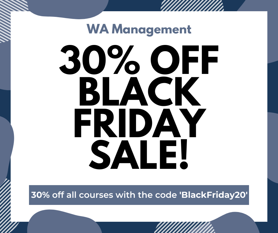 WA Management 30% Off Black Friday Sale with the code 'BlackFriday20'