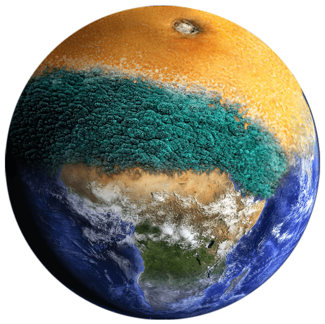 An earth made up of food waste such as orange skins and mould.