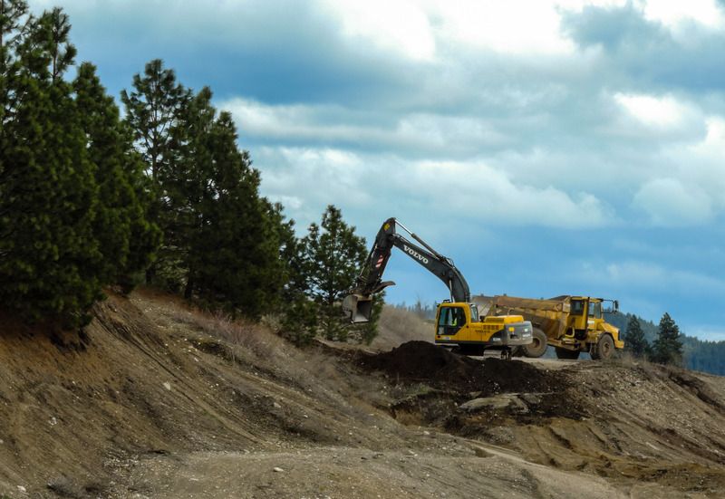 An excavator on site.