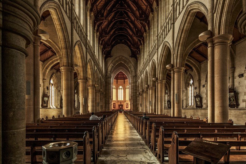 The inside of a church.