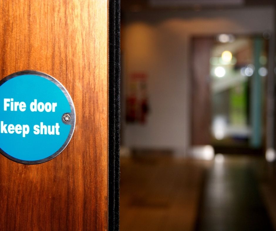 fire door opening in to a room