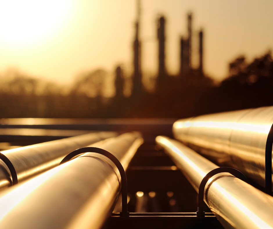 Gas refinery pipes