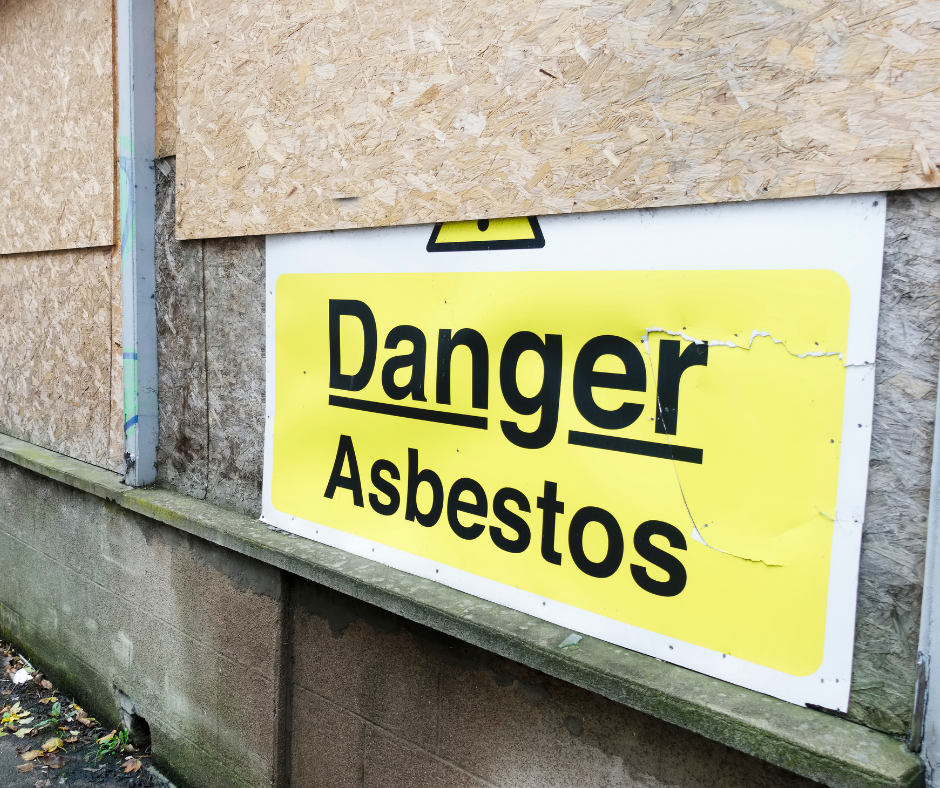 'Danger asbestos' sign