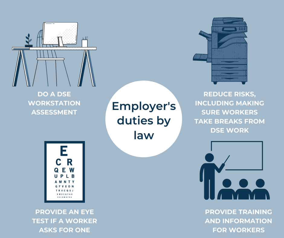 Legal duties of an employer for display screen equipment
