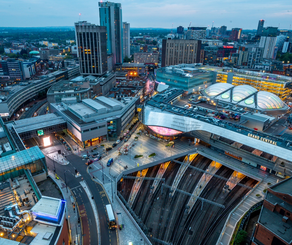 Aerial view of Birmingham Grand Central