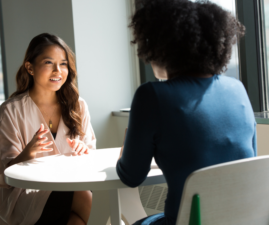 Two women having a meeting
