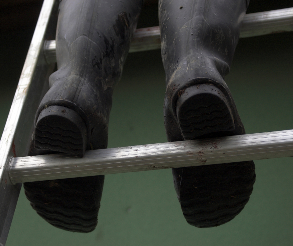 Boots on a ladder