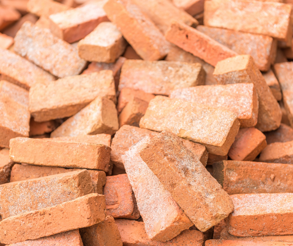 Pile of red bricks
