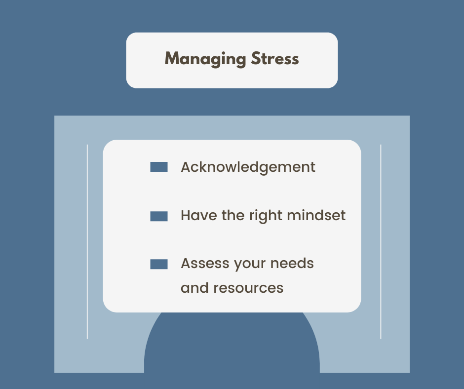 Infographic summarising ways to handle stress as described in the text