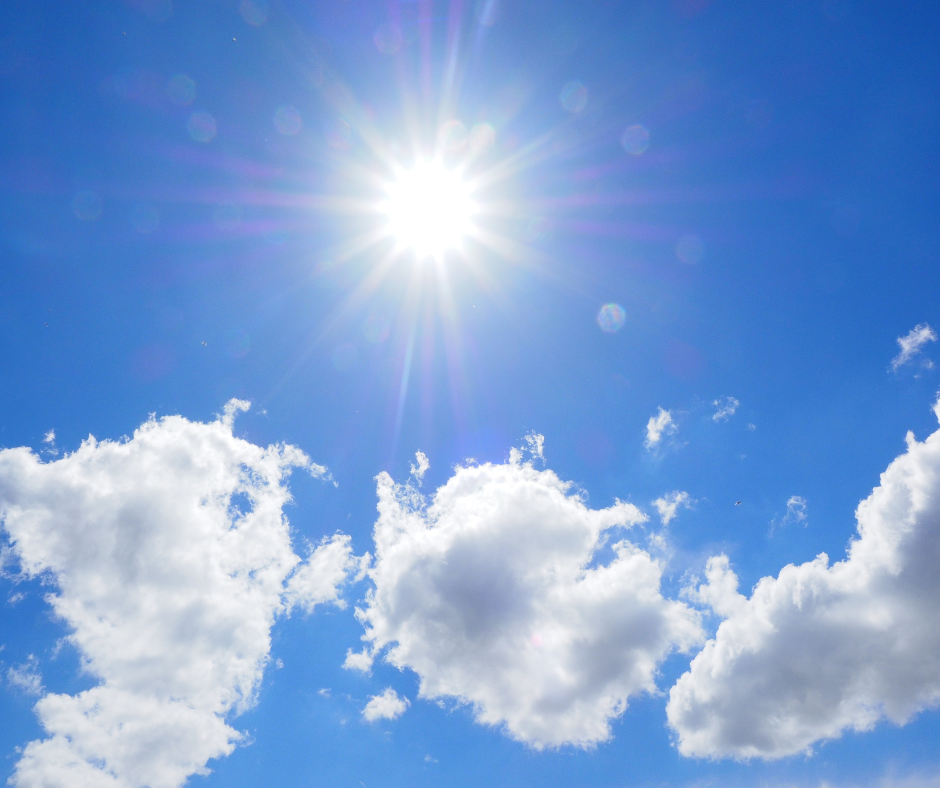 Sun in blue sky
