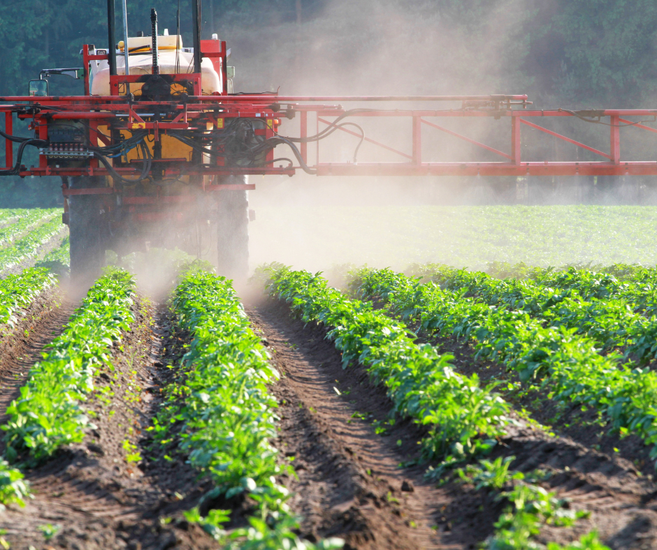 Sprayer spraying pesticides