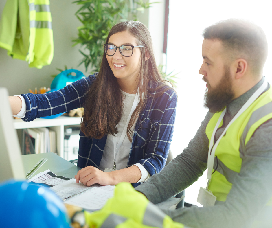 construction apprentice in office