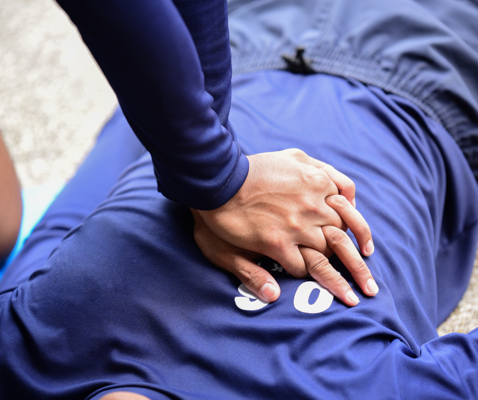 Someone performing CPR
