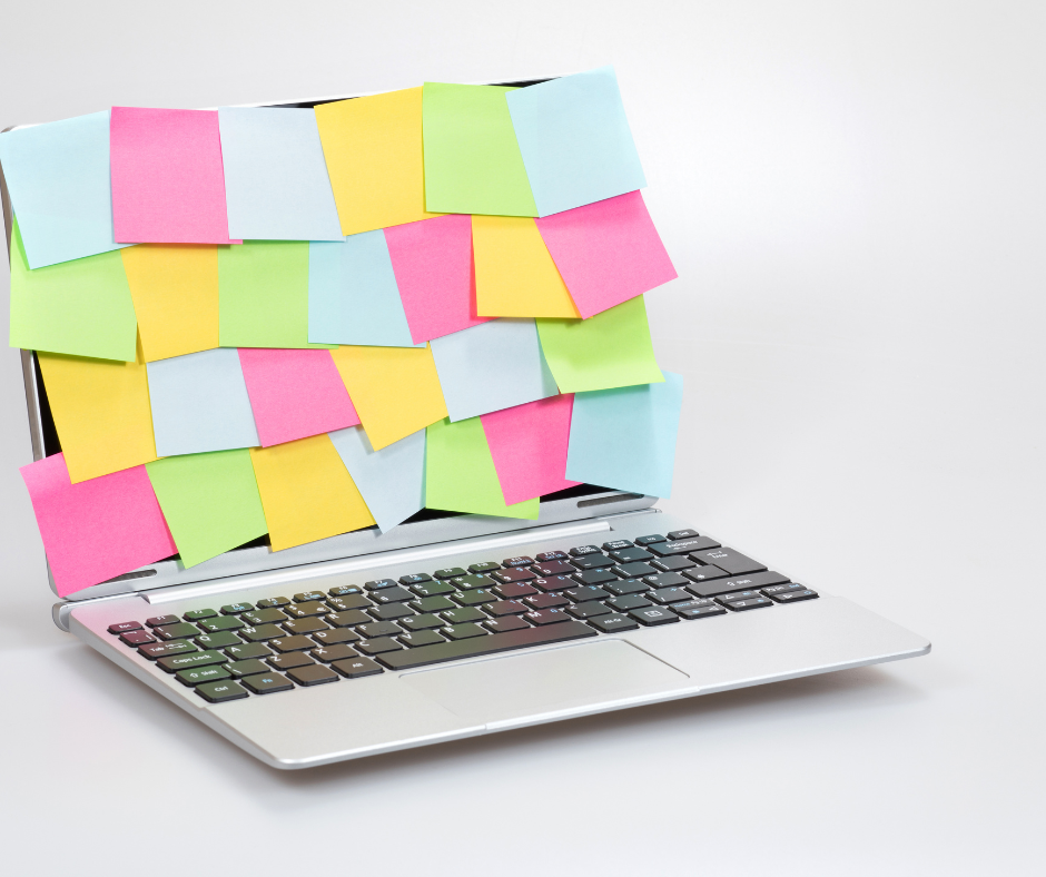 Post its on laptop