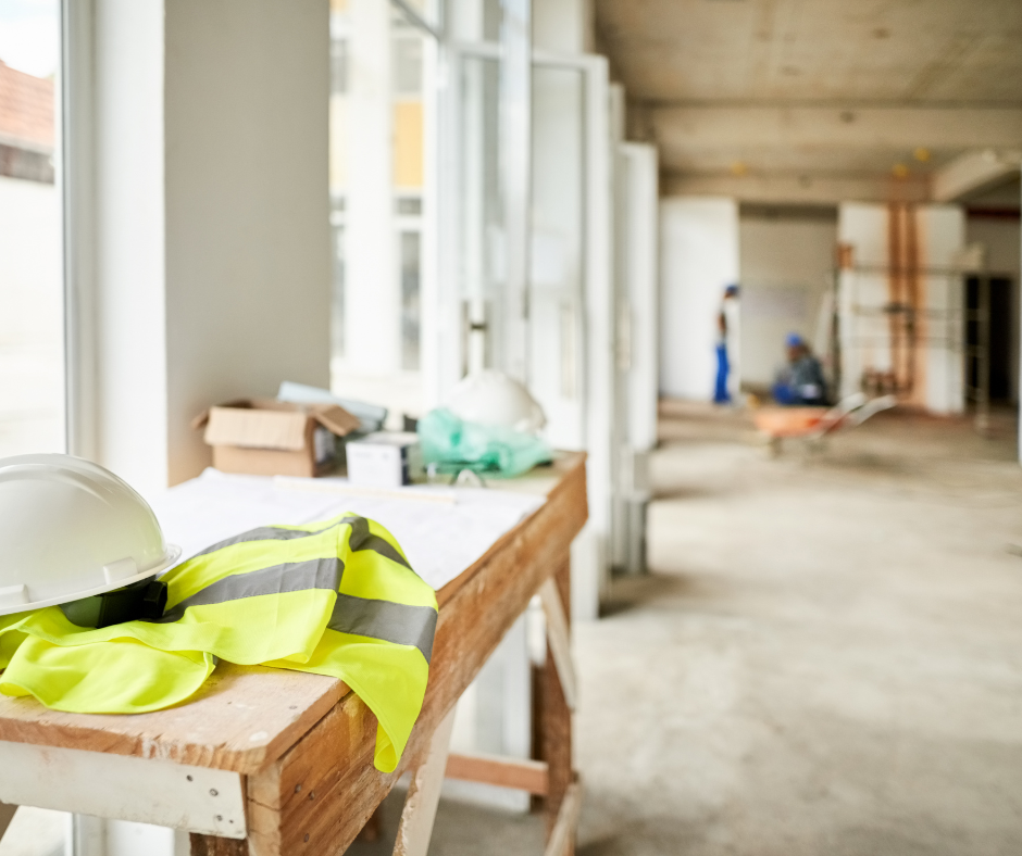 Workbench on construction site