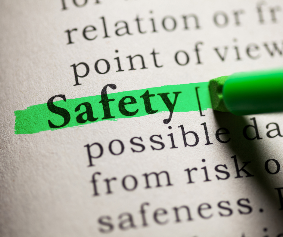safety in a dictionary highlighted in green
