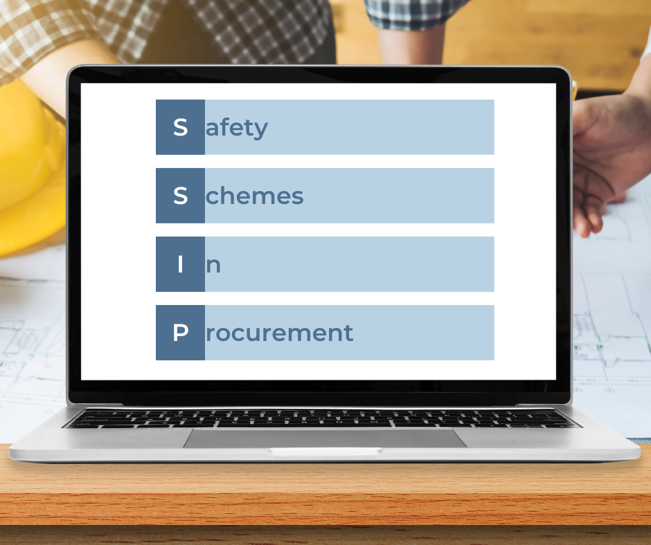 Safety Schemes In Procurement spelt out on a laptop