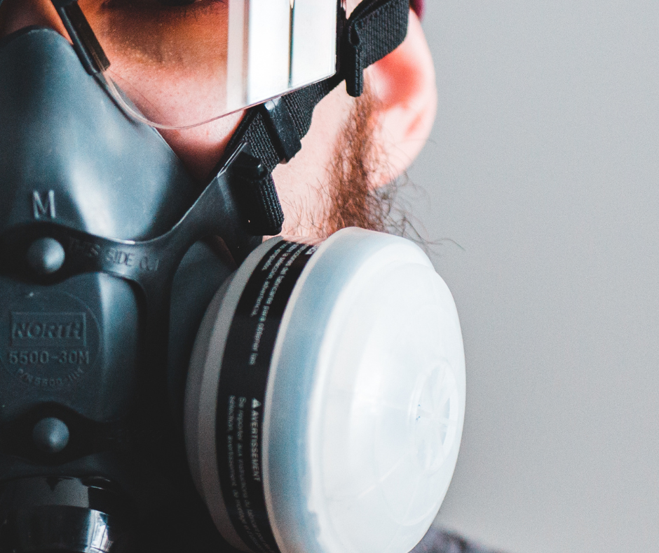 Person wearing half mask respirator