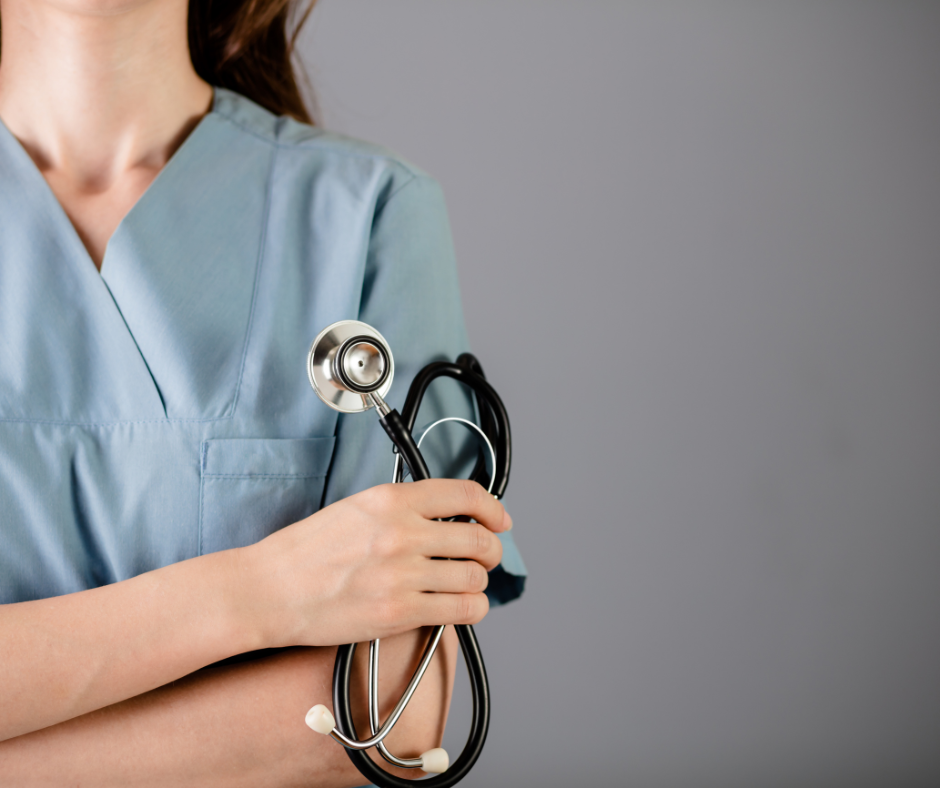 nurse holding stethoscope