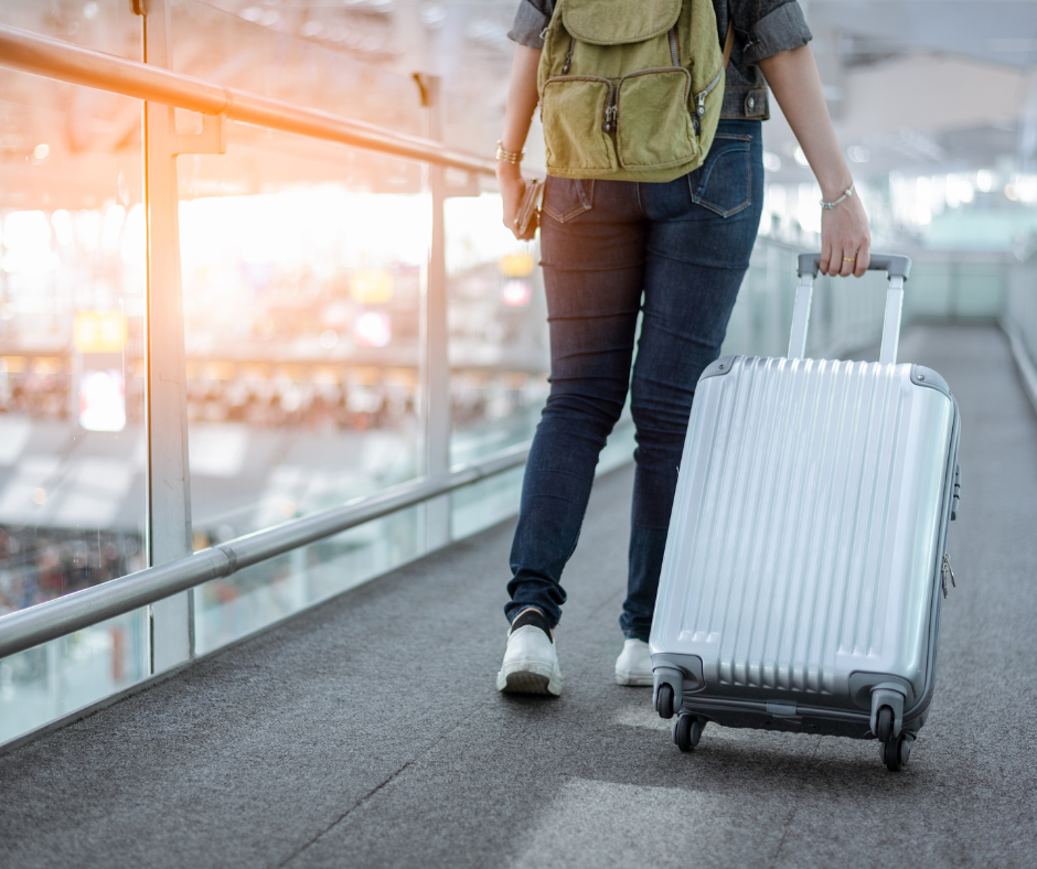 Person pulling a suitcase